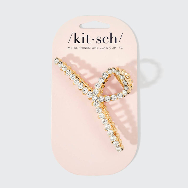 Metal Rhinestone Loop Claw Clip 1pc – Gold
