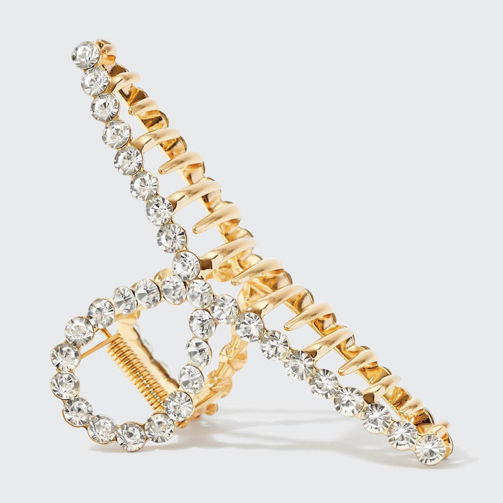 Metal Rhinestone Loop Claw Clip 1pc – Gold