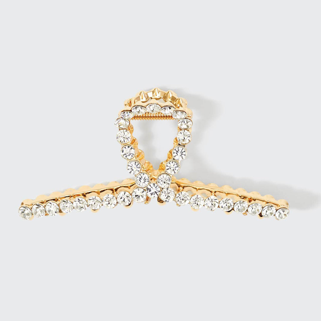 Metal Rhinestone Loop Claw Clip 1pc – Gold