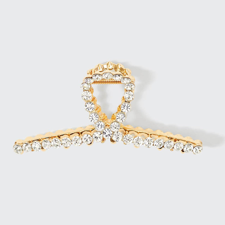 Metal Rhinestone Loop Claw Clip 1pc – Gold