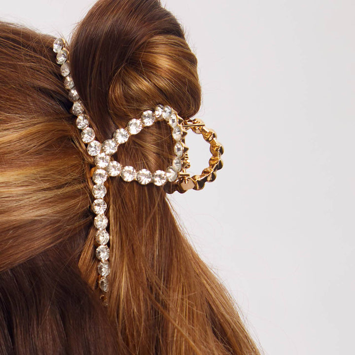 Metal Rhinestone Loop Claw Clip 1pc – Gold